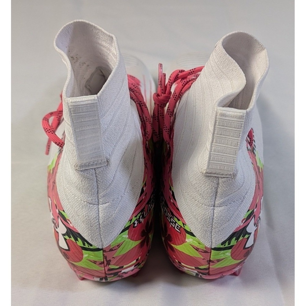 Under Armour Highlight Pro Lacrosse Cleats Mens 15 White Pink Floral 6005974-100 - Picture 6 of 8